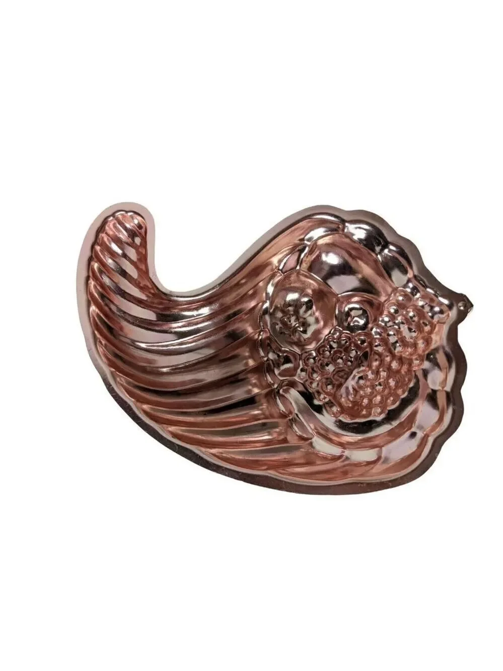 Copper Cornucopia Cake Pan Mold Fall Thanksgiving Harvest